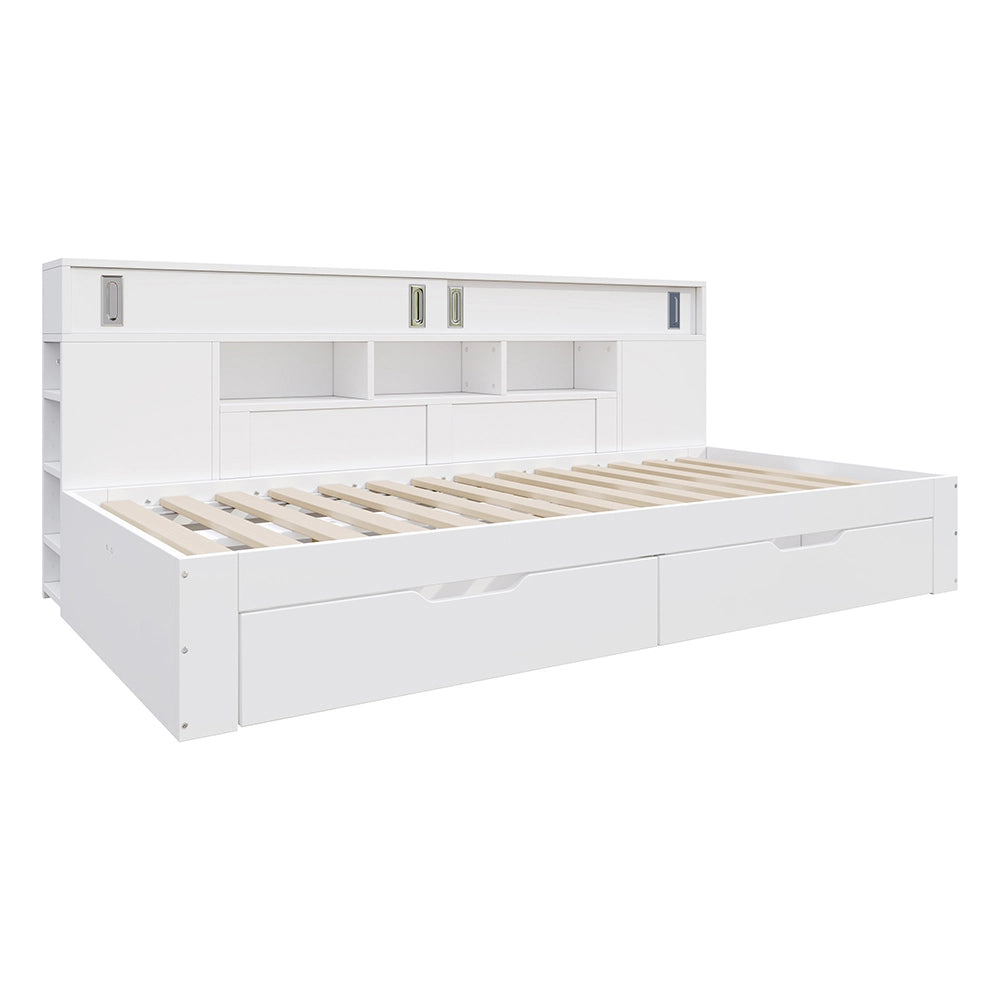 Letto bambini - Xylo - 90x200 cm contenitore bianco