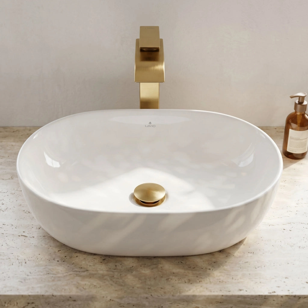 Lavabo da appoggio ovale ELIPSE ceramica 49 cm Bianco