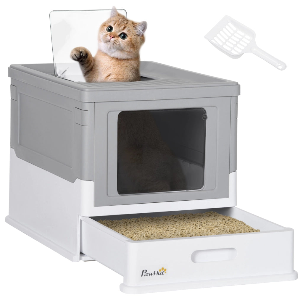 Casetta per Gatti con Vassoio Estraibile e Paletta ¨C Minimal ¨C Grigio