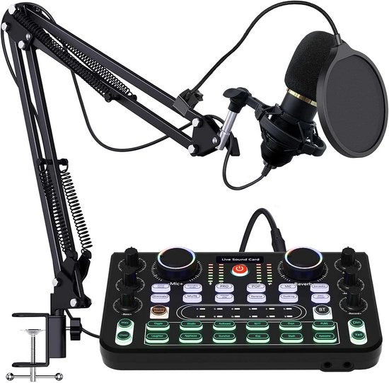 Kit di Mixaggio per scheda audio con microfono per streaming in diretta e registrazioni