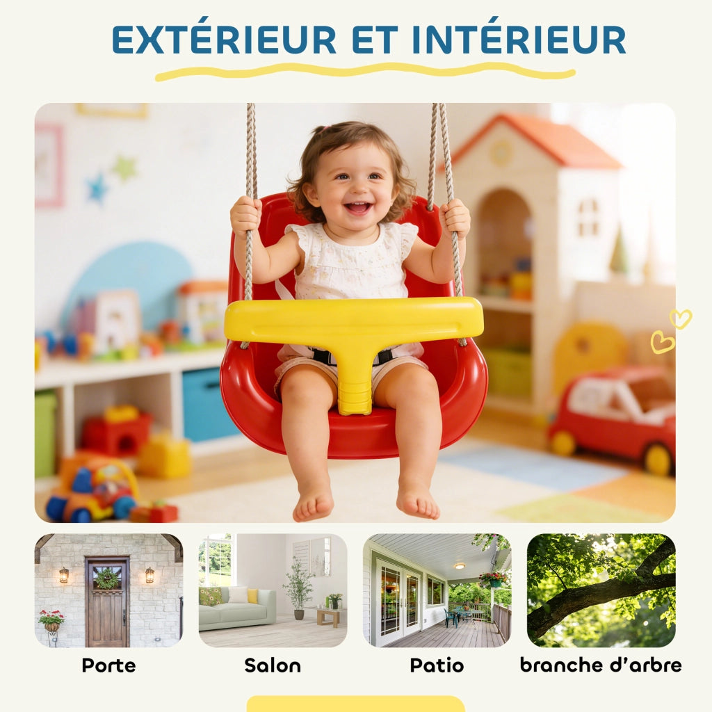 Altalena per bambini ¨C Minimal ¨C rosso e giallo
