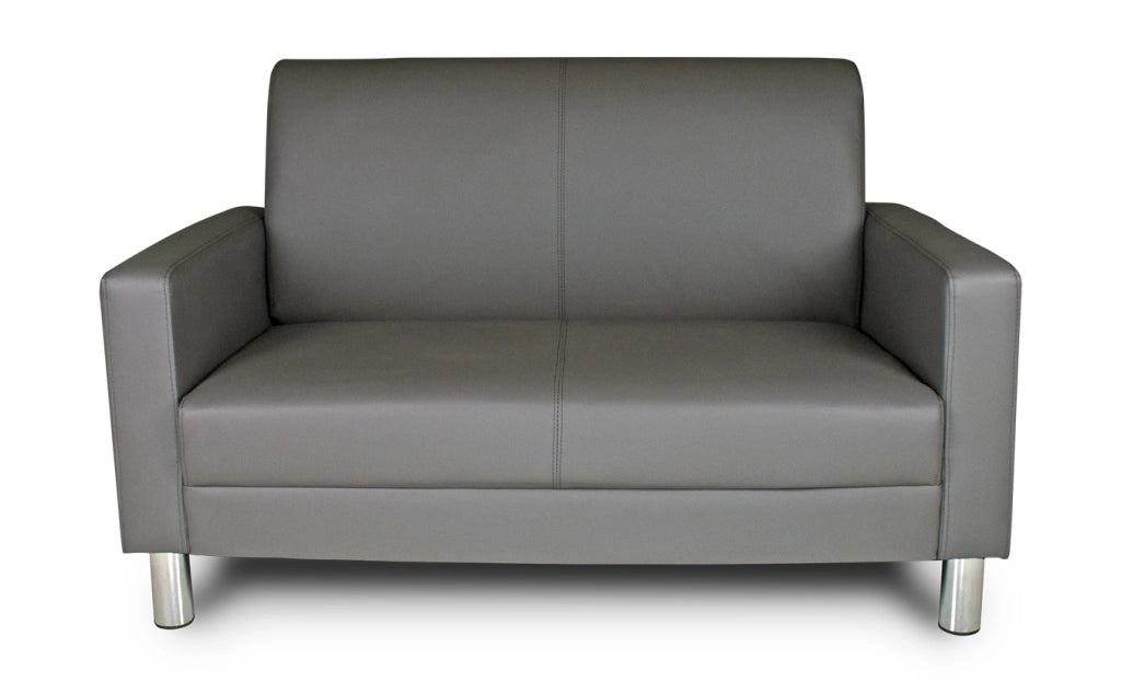 Divano 2 posti in ecopelle grigio scuro - Charlie - DI-CHA05PU