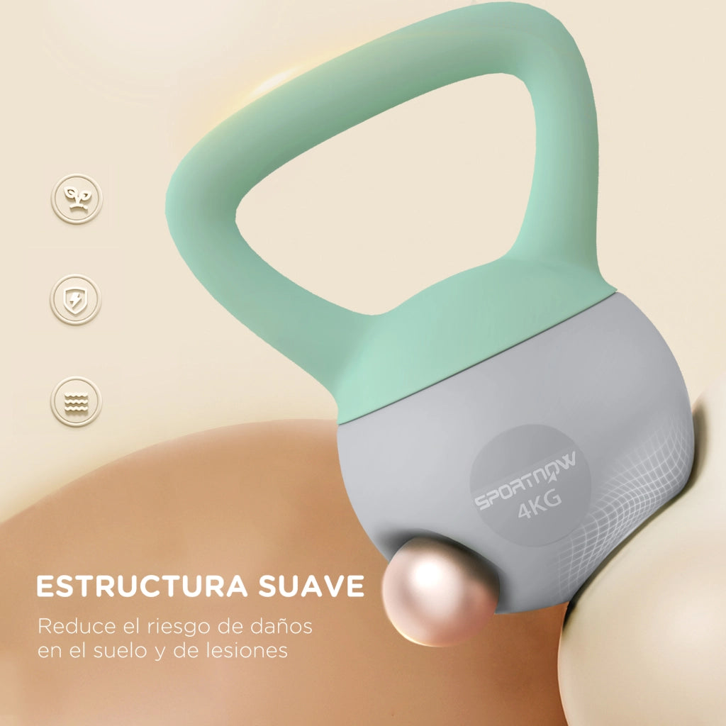 Kettlebell 4 kg ¨C Minimal ¨C Verde e Grigio 19x15x25 cm