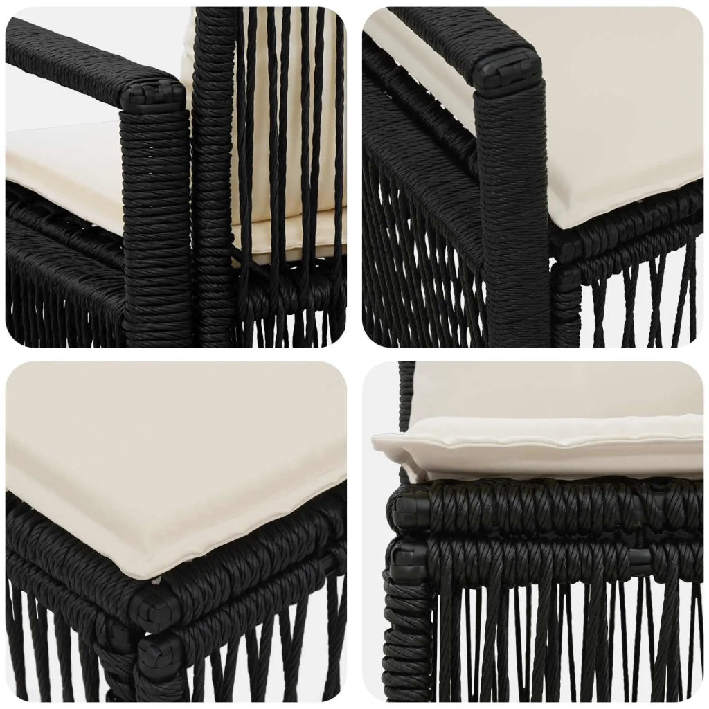 Set Divano da Giardino 9 pz Nero polyrattan 3435751