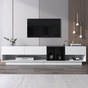 Mobile TV Lowboard ¨C MINIMAL ¨C Bianco Lucido e Nero, Cassetti e Vani