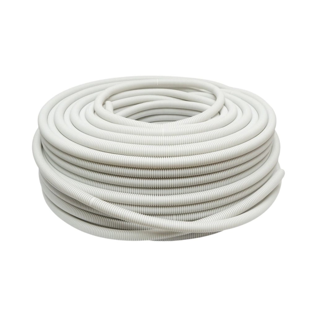 Tubo Corrugato 20mm con Tirafilo, ignifugo in polietilene HDPE 750N, grigio 100m/rotolo