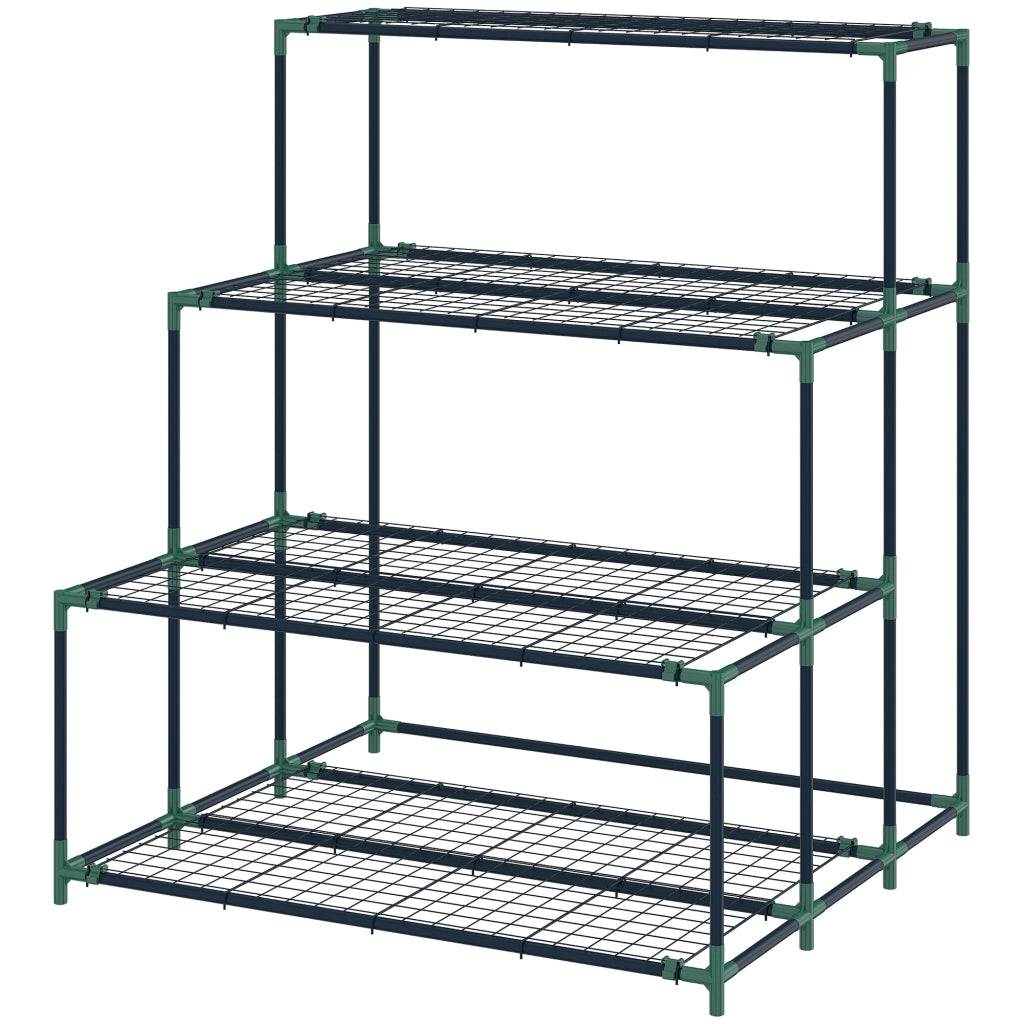 Supporto per Piante a 4 Livelli Scala ¨C Minimal ¨C Verde Struttura Metallo