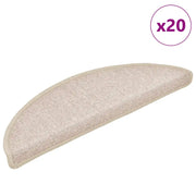 Tappetini per scale 20 pz 56x17x3 cm tortora semicircolari 3365787