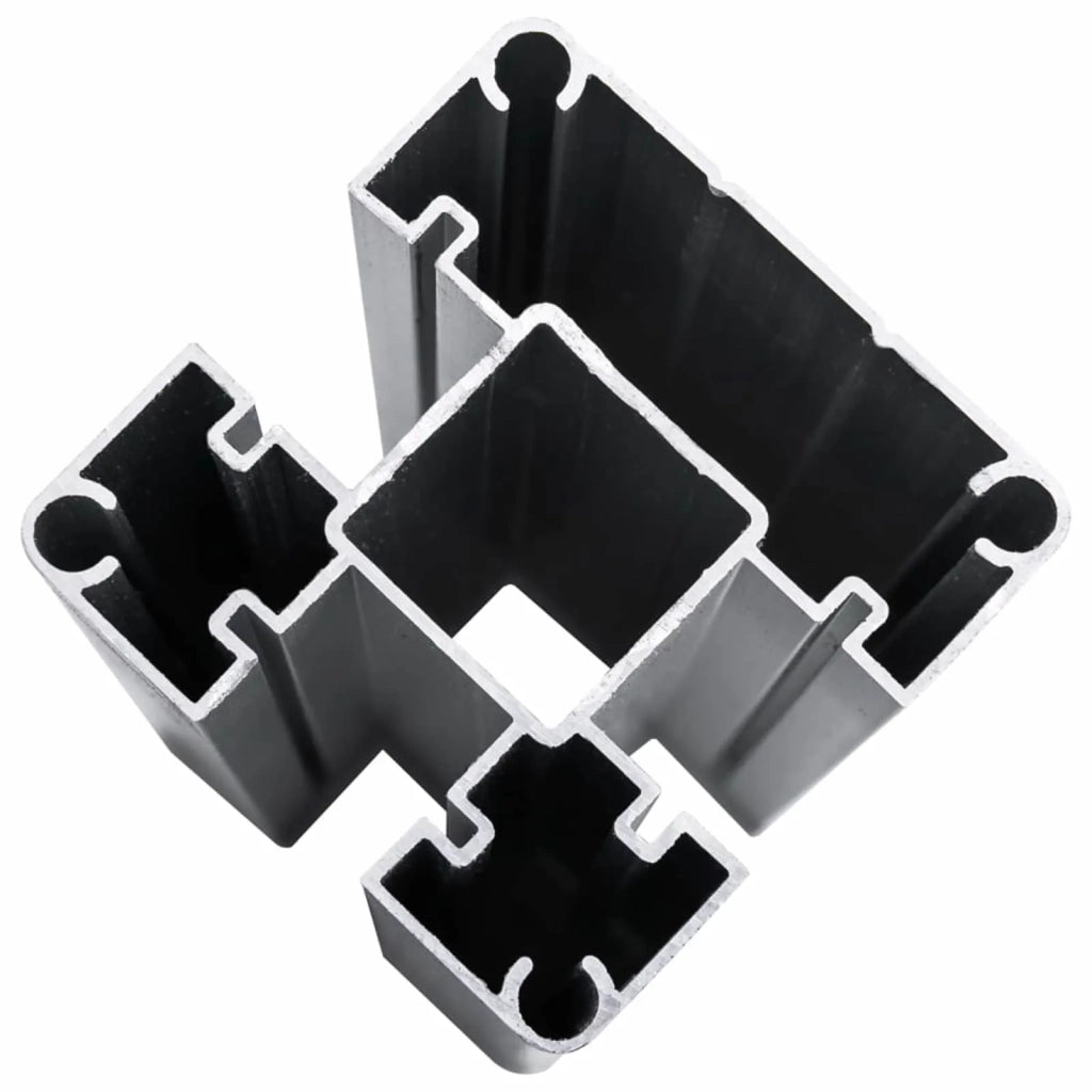 Pannello di Recinzione 8 pcs WPC e Alluminio Grigio