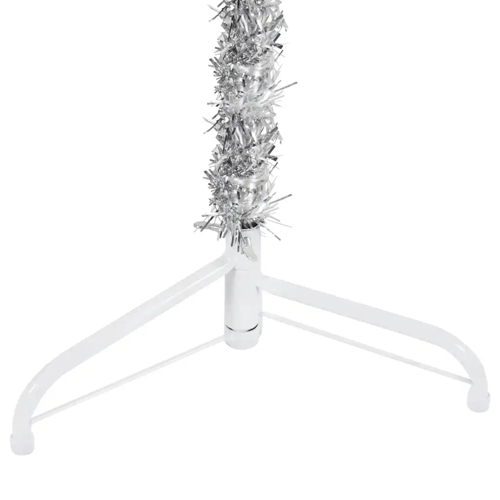 Albero Natale Artificiale Sottile a Metà Supporto Argento 180cm 344596