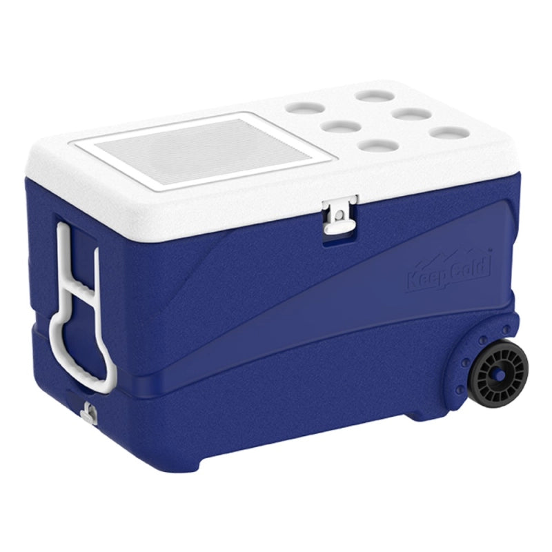 Deluxe Icebox Keep Cold Ghiacciaia Portatile con Ruote Blu 80L