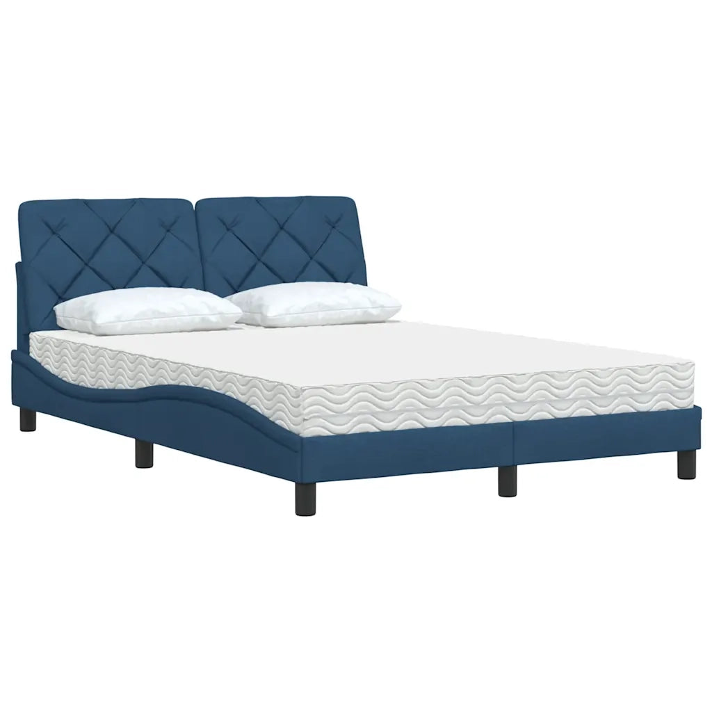 Letto con Materasso Blu 140x190 cm in Tessuto 3310740