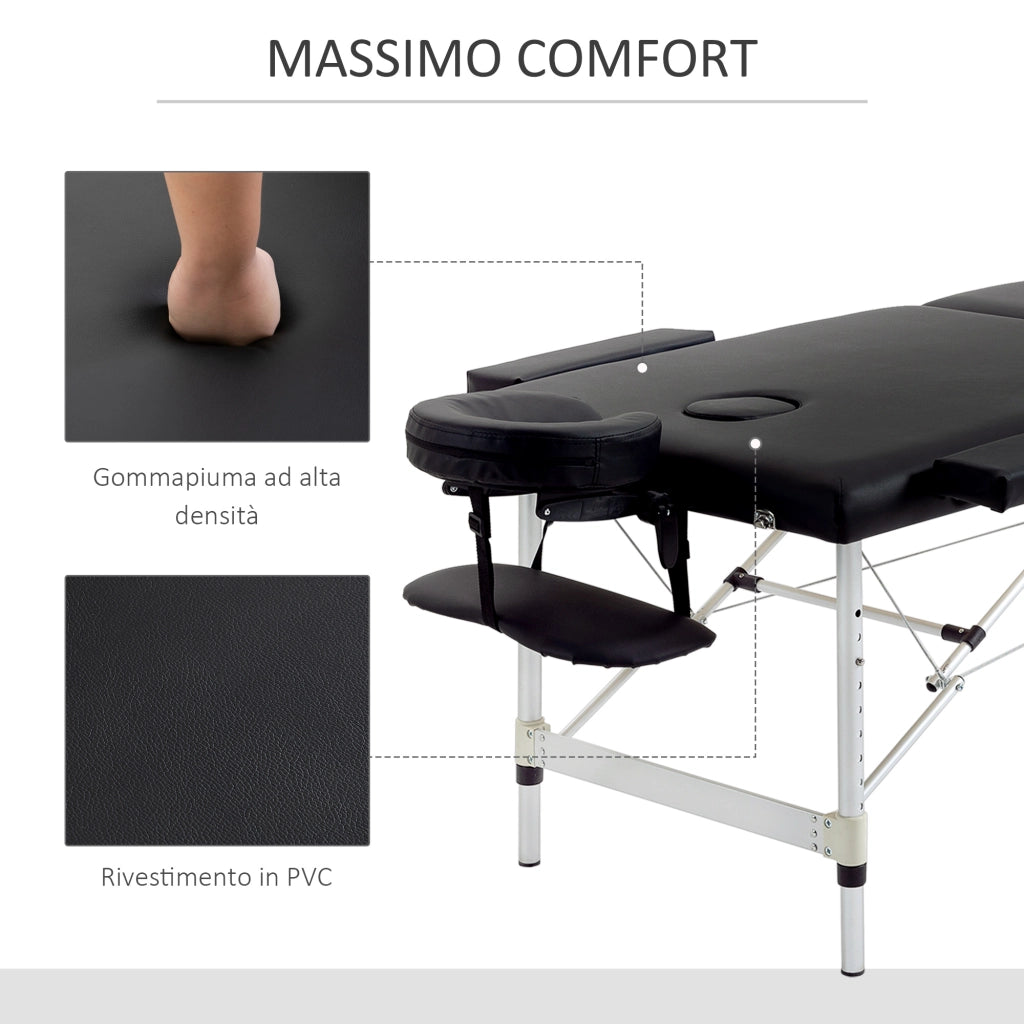 Lettino Massaggio Pieghevole ¨C Minimal ¨C Nero