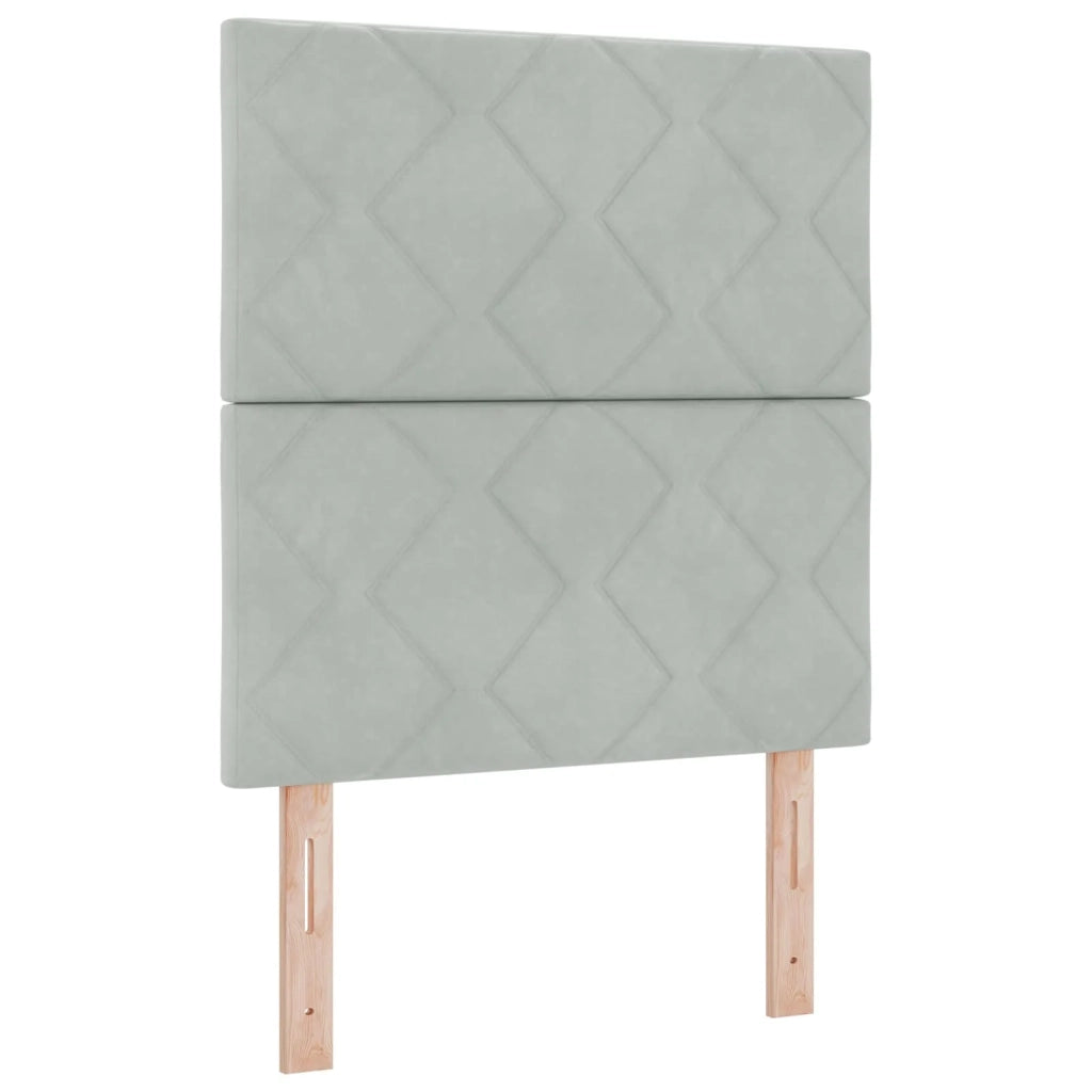 Letto box spring con materasso Grigio Chiaro 80 x 200 cm 3454988