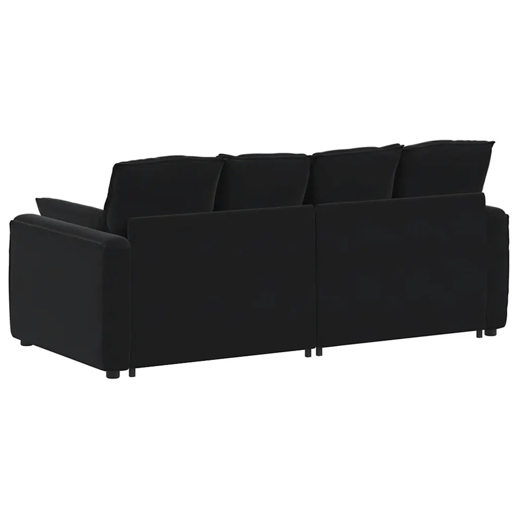 Divano Modulare con Cuscini Nero 3321134