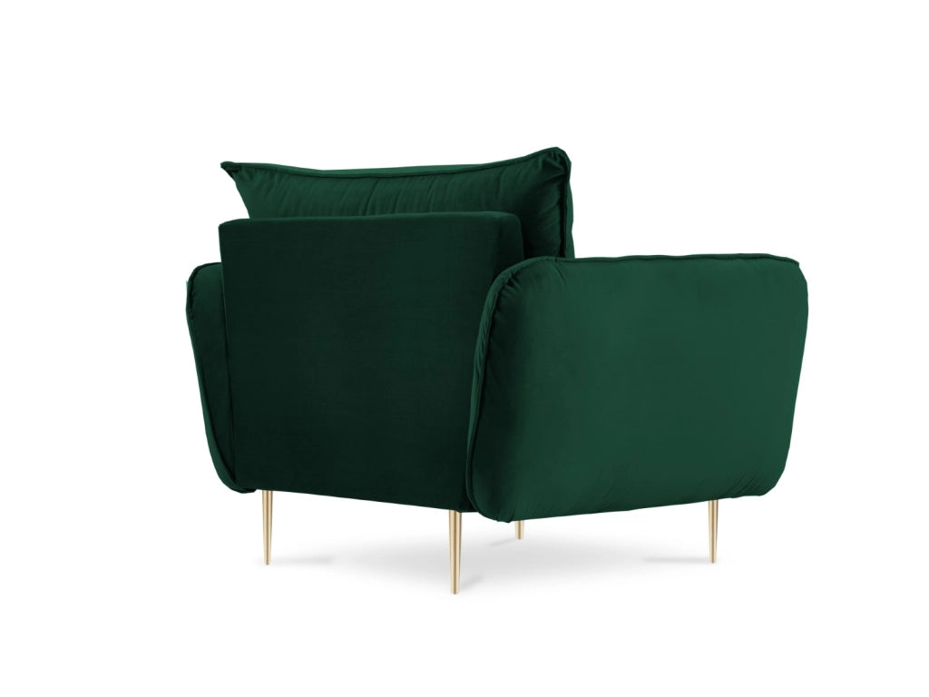 Cosmopolitan Design - Poltrona "Vienna" in velluto verde bottiglia 
