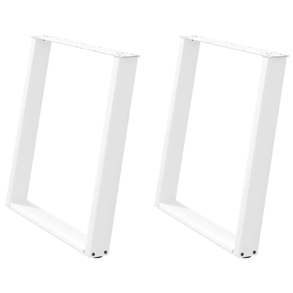 Set di 2 gambe regolabili per tavolo da pranzo a forma di U 70 x 72-73 cm design moderno acciaio bianco 02_0057073
