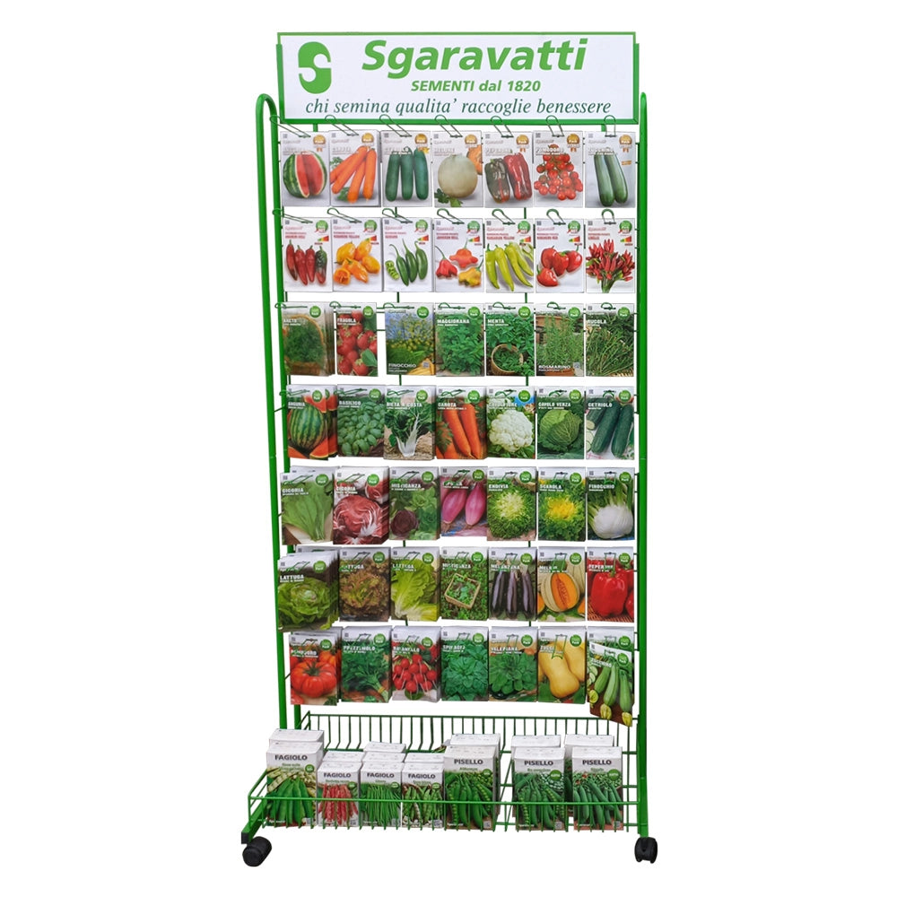 Espositore Verticale Sgaravatti in Metallo per Bustine Semi 49 Ganci
