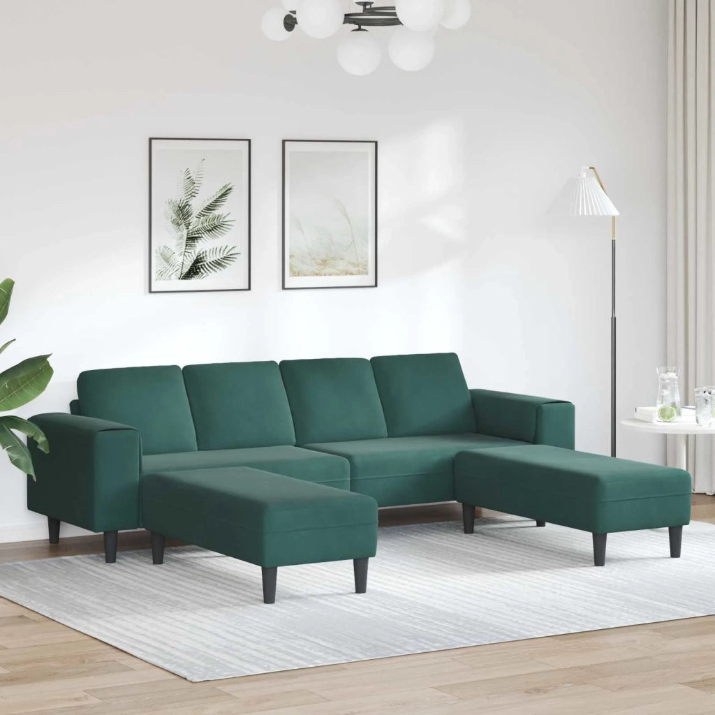 Divano per Soggiorno 3 pcs Verde Scuro 250 x 188 x 76 cm 3335124