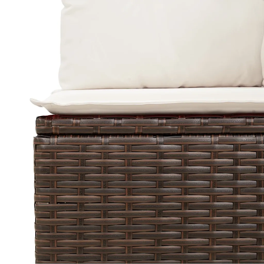Set Divani da Giardino 7 pz con Cuscini Marrone in Polyrattan 3220202