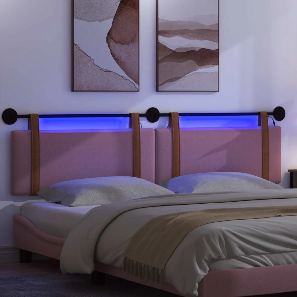 Testiera | Testata sospesa Con luce LED Rosa PU Antico