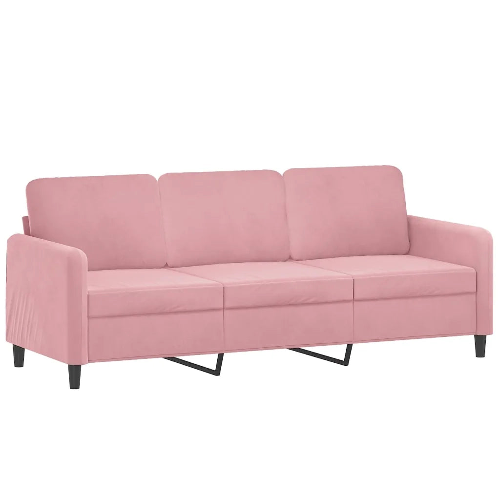 Set di Divani 3 pz con Cuscini Rosa in Velluto 3202047