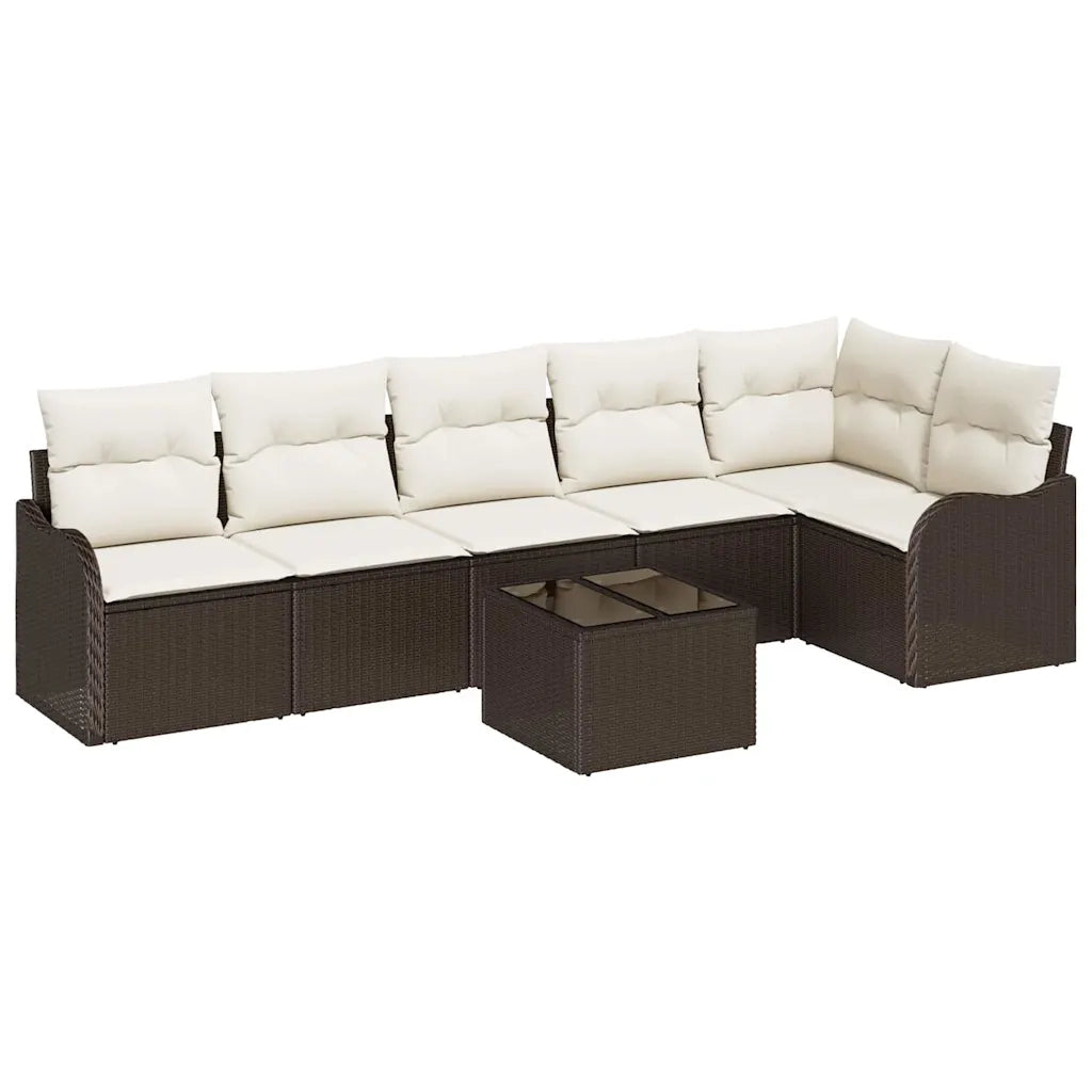 Set Divano da Giardino 7 pcs Grigio polyrattan 3354397