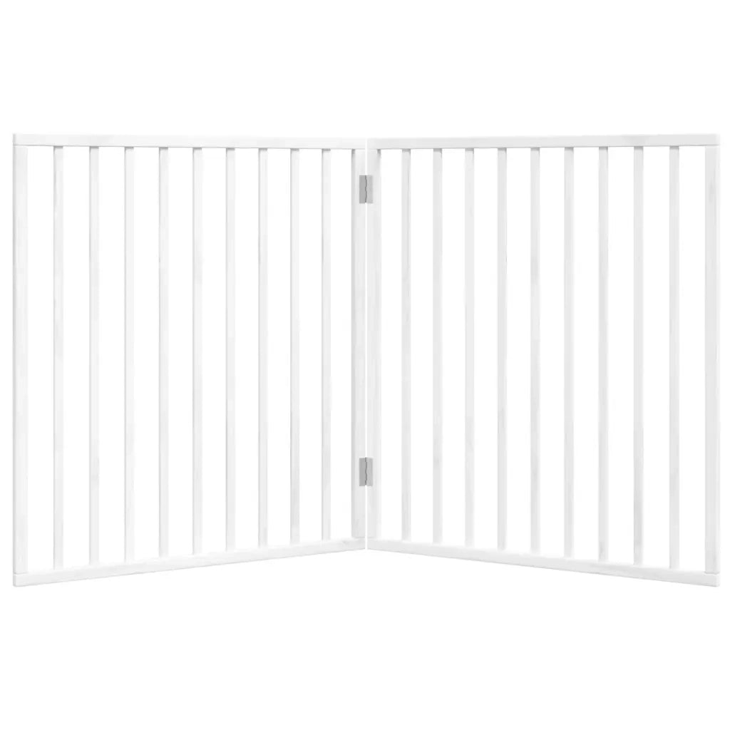 Cancelletto per cani pieghevole 2 pannelli bianco 160 cm in legno di pioppo 352186