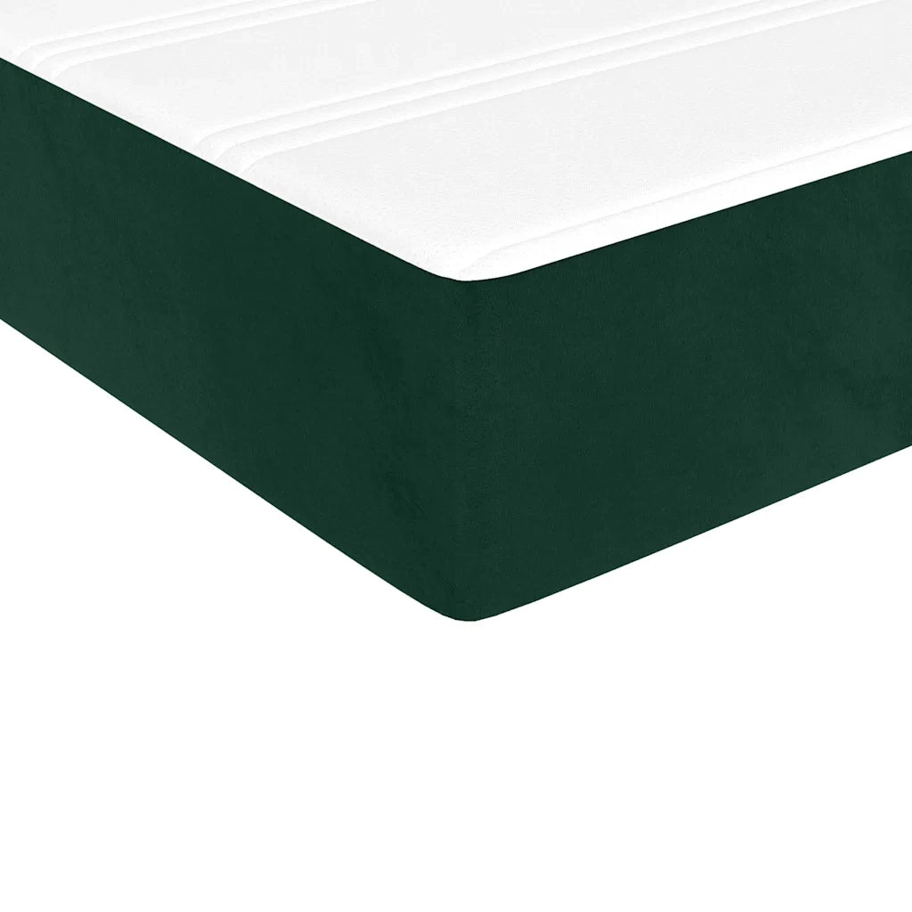 Giroletto a Molle con Materasso-Struttura Letto Verde Scuro 100x200 cm Velluto 750075