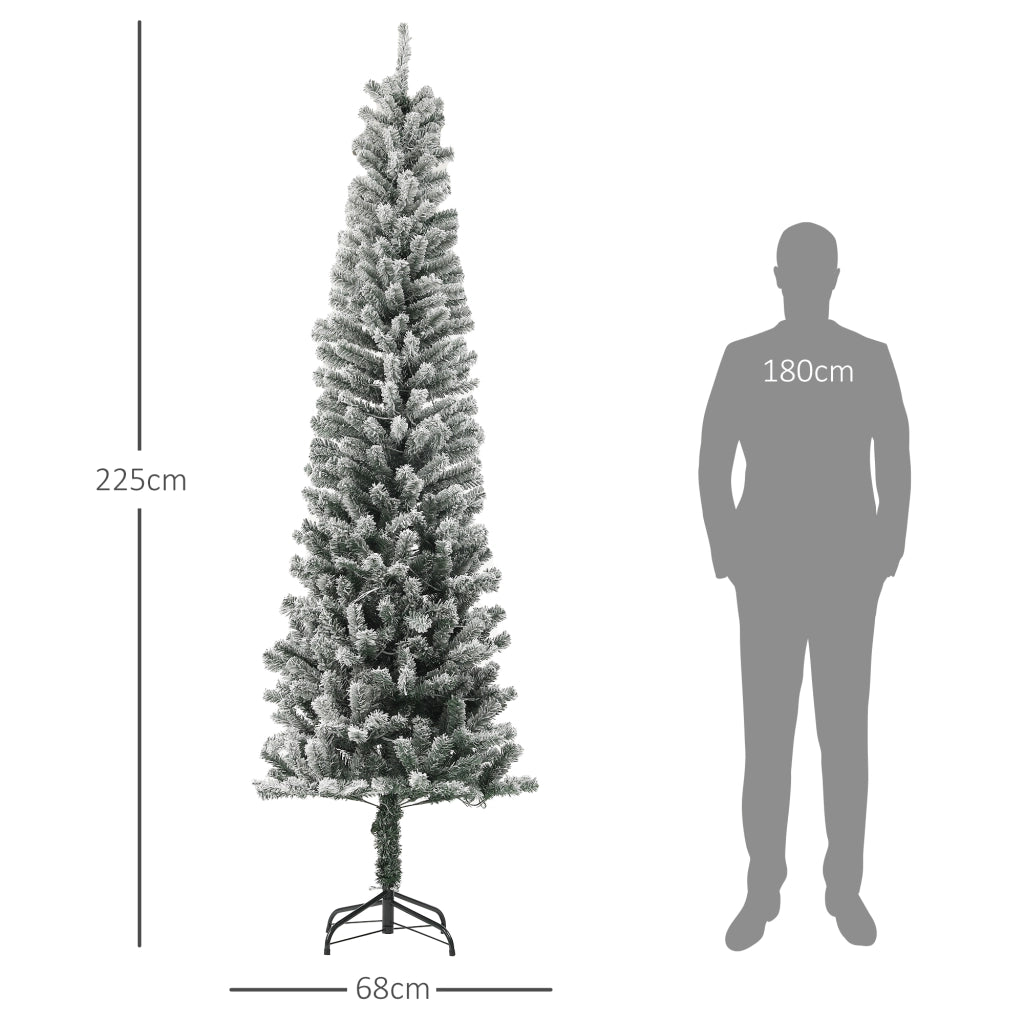Albero di Natale Artificiale ¨C Minimal ¨C 225 cm Verde con 220 Luci LED
