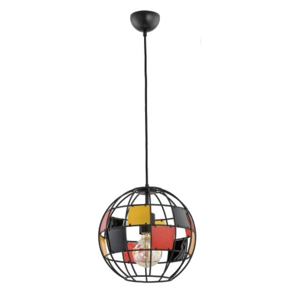 Lampada a sospensione Alfa Basket sfera Ø31 E27 nera