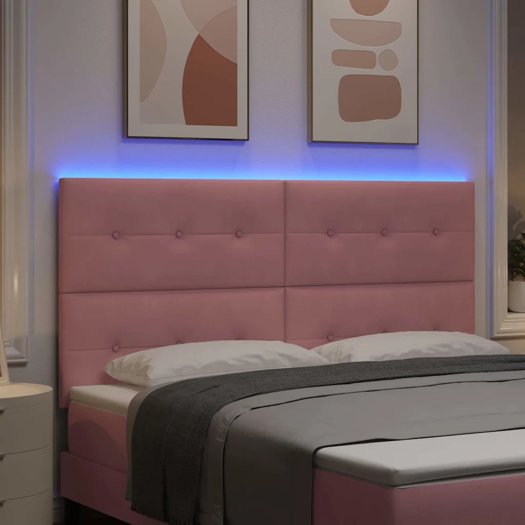 Testiera LED con strisce LED Rosa 180 cm Velluto 3338461