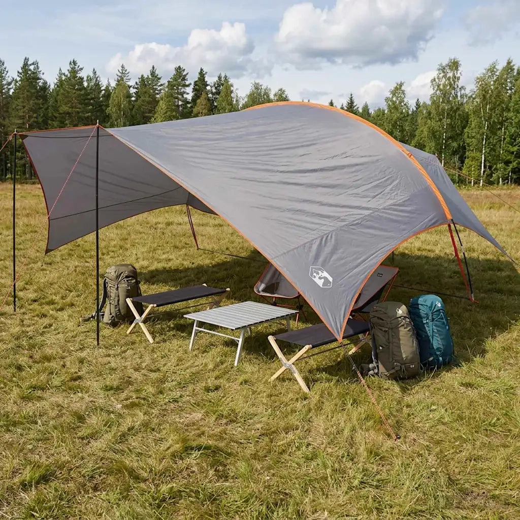 Telo da campeggio resistente all'acqua Grigio e arancione 42028597