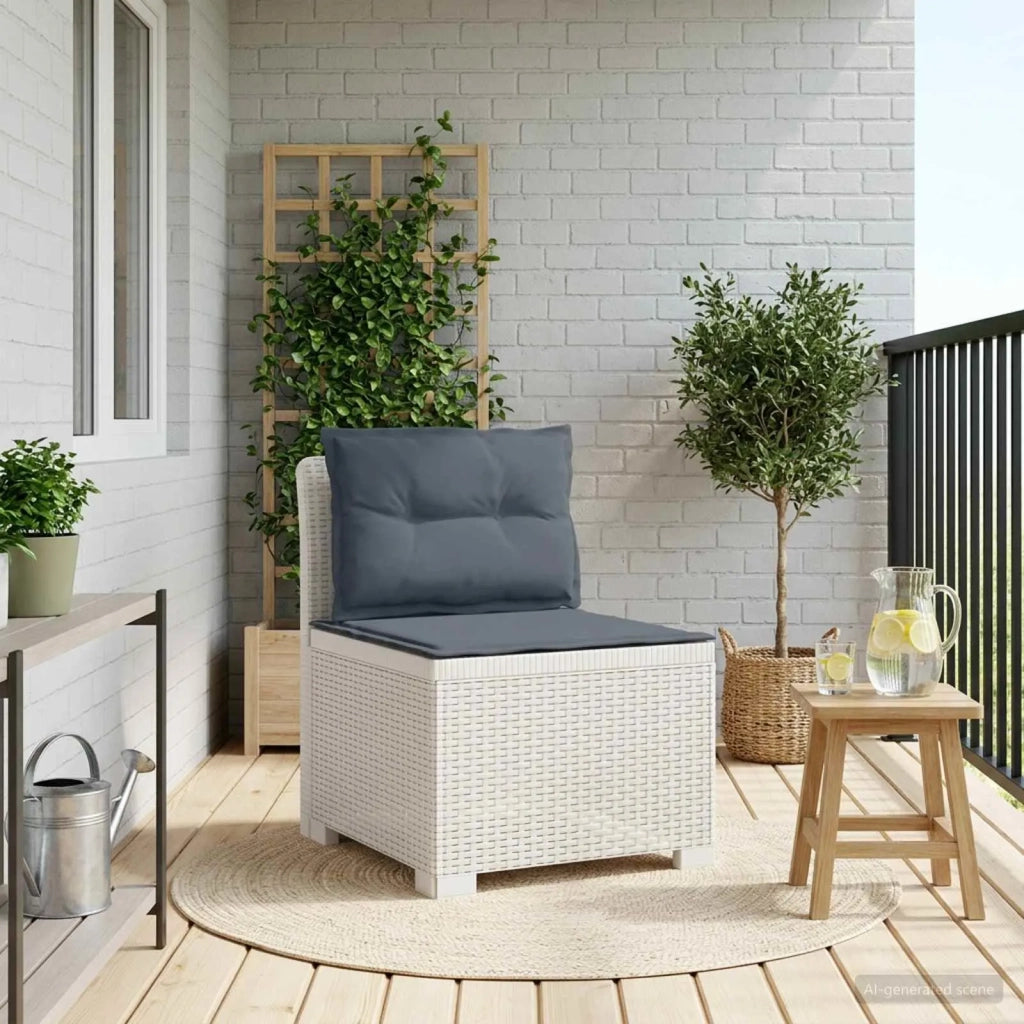 Divano da esterno-Divano da Giardino a 1 Posto con Cuscini Aspetto Rattan PP 968805