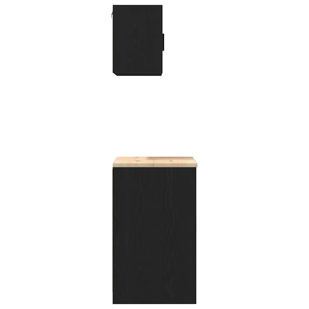 Armadi da Garage 2 pz Neri in Legno Multistrato 3328306
