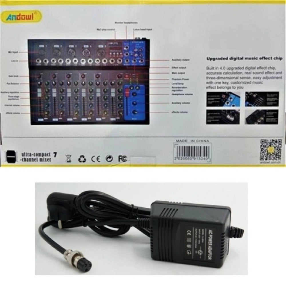 Trade Shop - Console Missaggio Mixer Professionale 7 Channel Mixing Serie Usb Bluetooth Q-7l -
