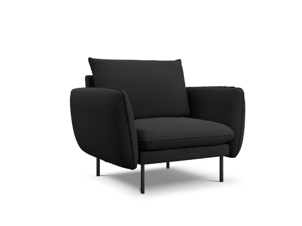 Cosmopolitan Design - Poltrona "Vienna" in bouclé nero 