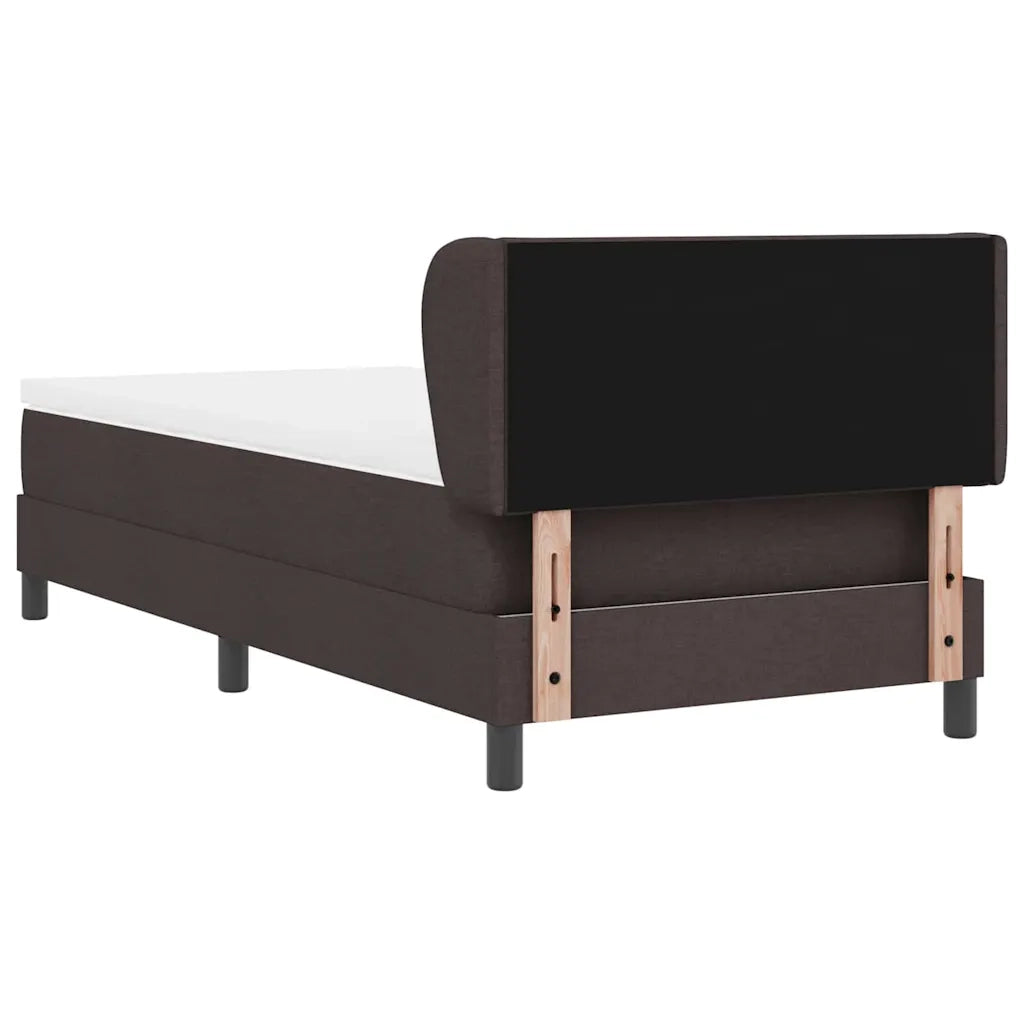 Letto a molle con materasso Marrone Scuro 100 x 200 cm Tessuto 3340076