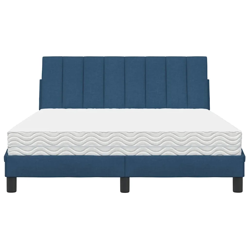 Letto con Materasso Hanko Blu 140x190 cm in Tessuto 3310530