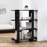 Libreria Divisorio-Scaffale per Libri-Mobile di Stoccaggio Nero 100x30x123,5 cm