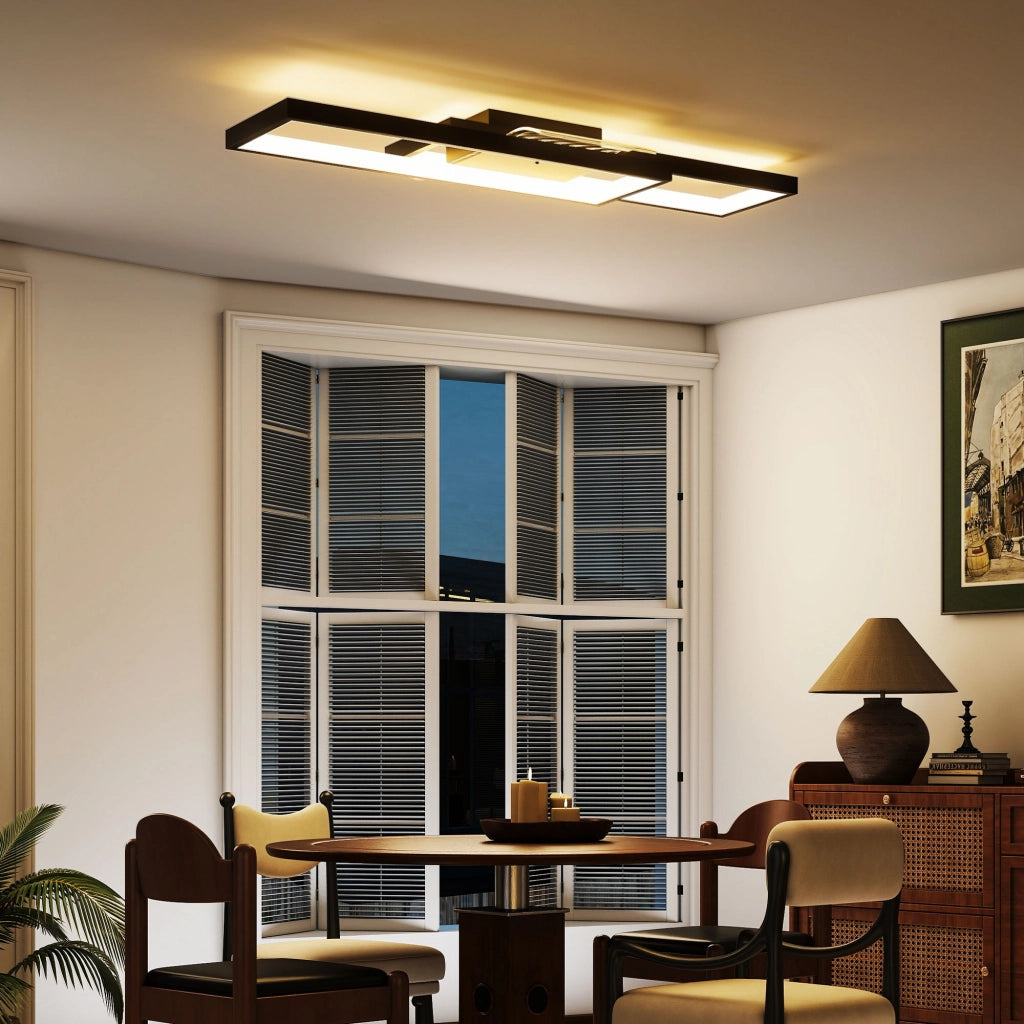 Lampada LED Soffitto Dimmerabile Telecomando ¨C zephmum ¨C Nero 70x30 cm