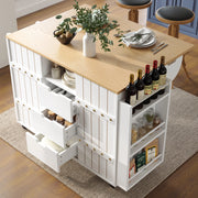 Mobile da cucina in legno - Zephmum - Con ruote, ripiano, scaffale spezie e porta asciugamani