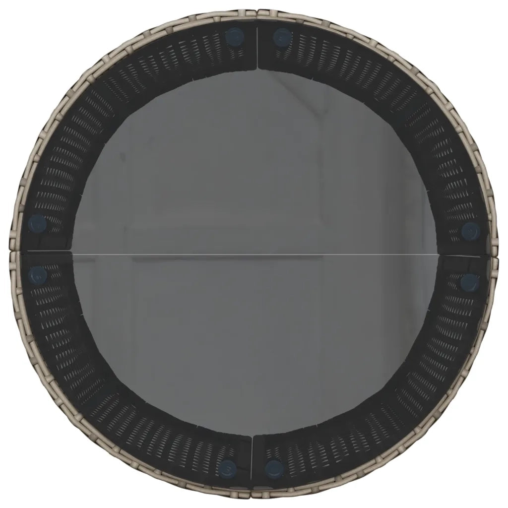 Divano da Giardino Tavolo e Cuscini Circolare Grigio Polyrattan 3318536
