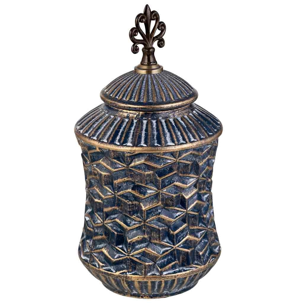 Vaso in ceramica blu, D17x34h cm