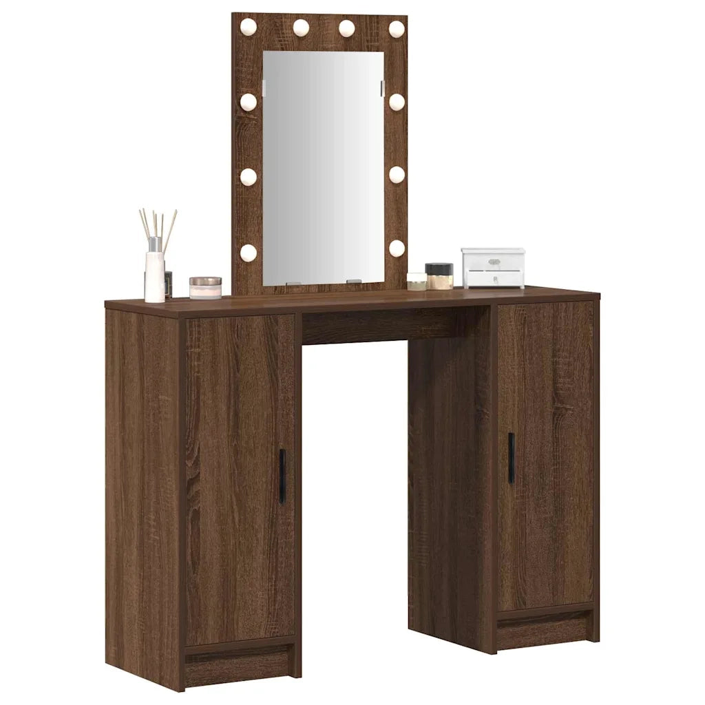 Tavolo da Trucco Marrone 102 x 33 x 135 cm Legno multistrato 865187