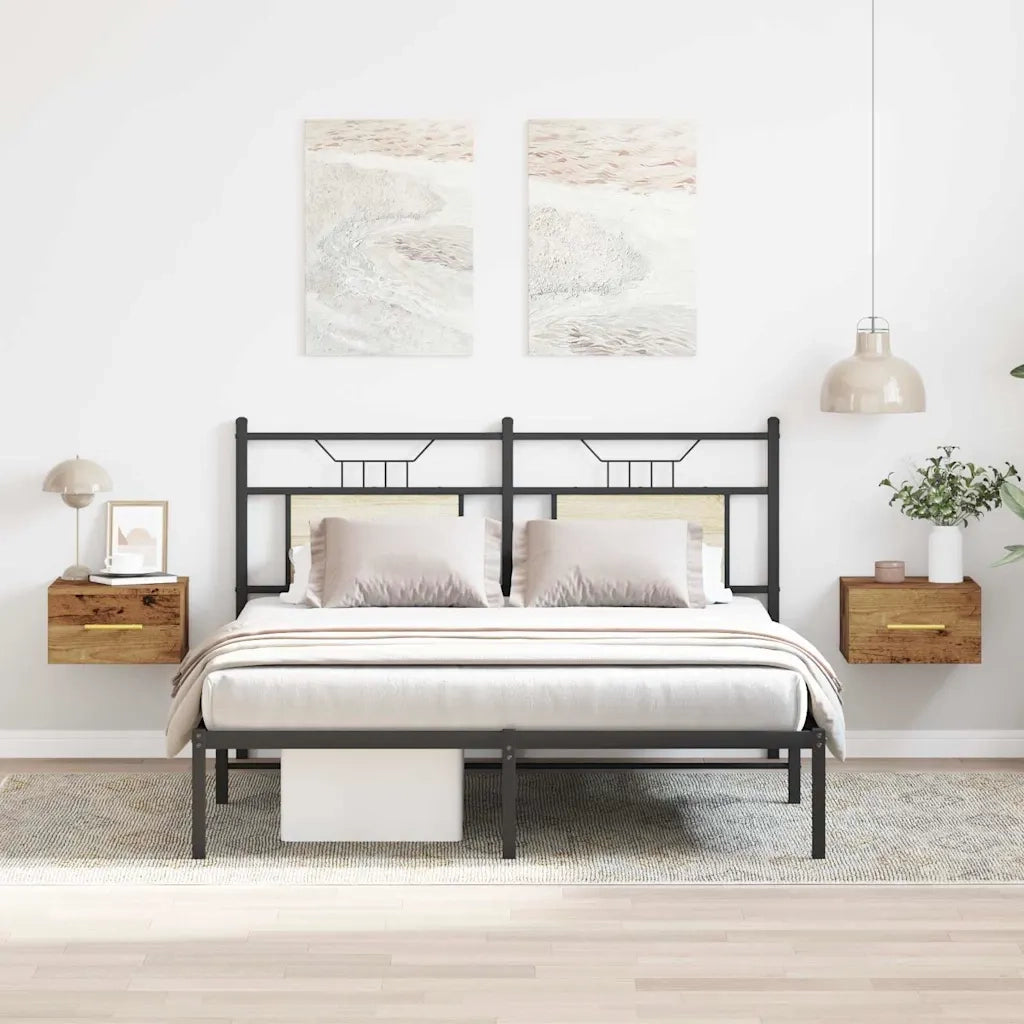 Set di 2 Comodini | Armadio da Notte | Mobiletto da notte Legno vecchio 35 x 35 x 20 cm