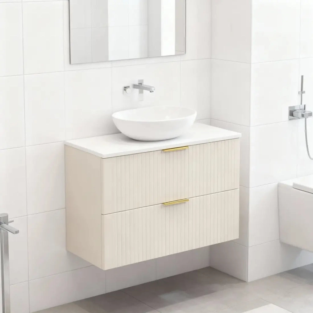 Set da bagno NOXERA 80 cm – Marrone Congo – piano per lavabo