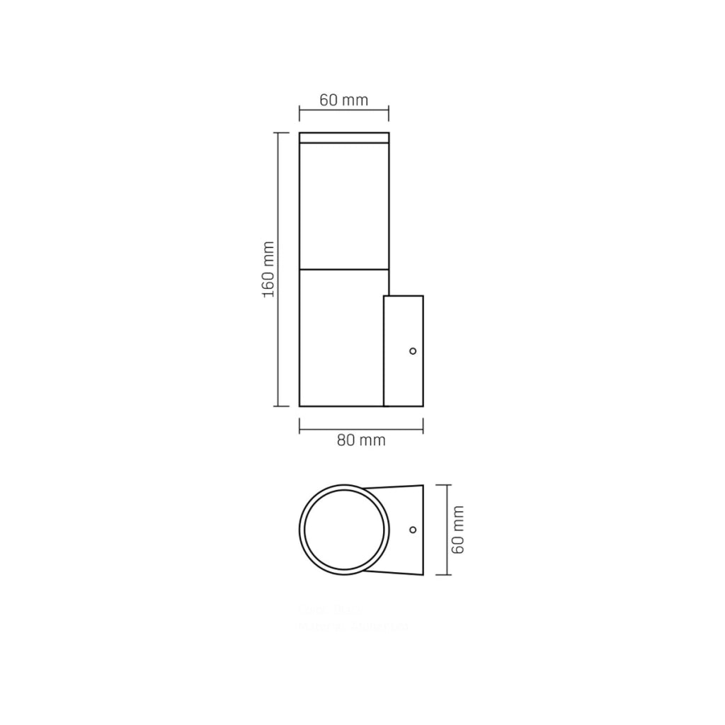 Applique esterno architettonico nero GU10 IP54 Videx AR090