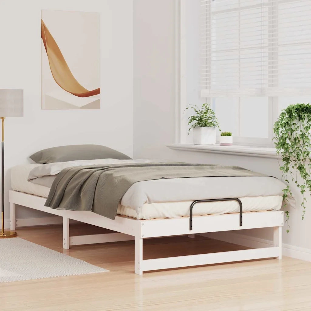 Struttura del letto-Giroletto-Rete del Letto Bianco 100 x 210 cm Pino massello 584858