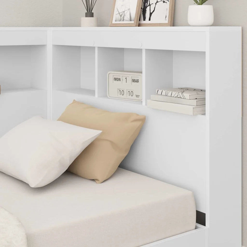 Testata contenitore con testiera Bianco 90 cm Legno multistrato 3335517